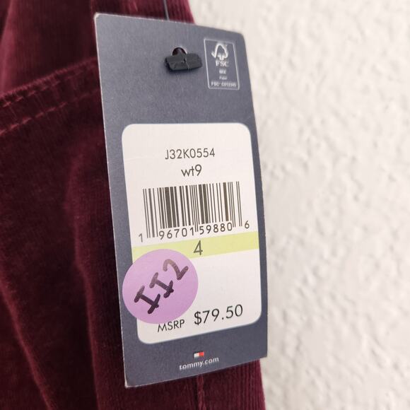 Tommy Hilfiger Women's Size 4 Maroon Corduroy Straight Leg Pants‎ NWT - Picture 4 of 4